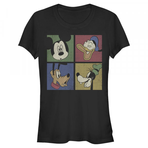 Disney - Micky Maus - Skupina Block Party - Frauen T-Shirt - Schwarz - Vorne