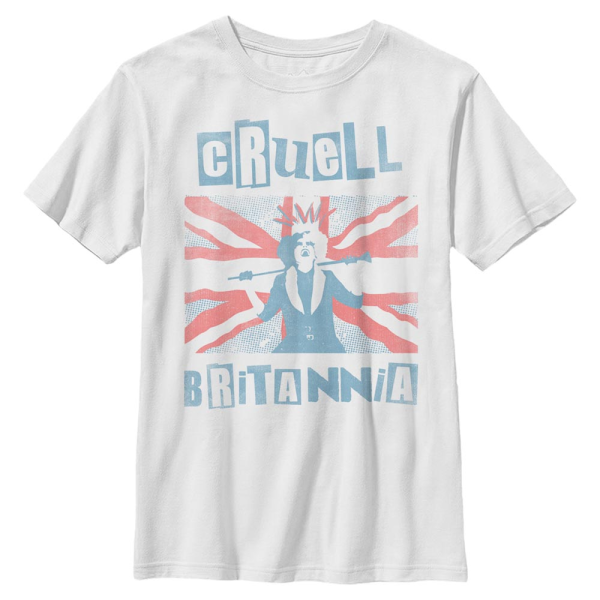 Disney Classics - Cruella - Cruella DeVille Cruell Britannia - Kinder T-Shirt - Weiß - Vorne