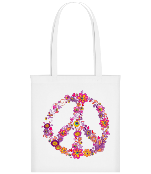 Peace Sign Flowers - Stofftasche - Weiß - Vorne