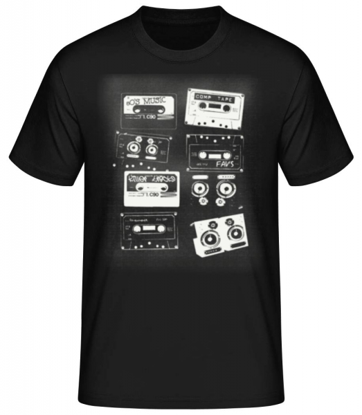 Old Cassettes - Männer Basic T-Shirt - Schwarz - Vorne