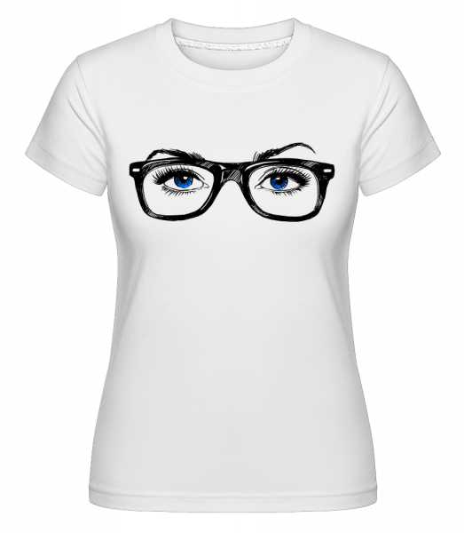 Hipster Eyes Blue -  Shirtinator Women's T-Shirt - White - Vorn