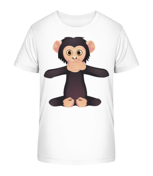 Stummer Affe - Kinder Bio T-Shirt Stanley Stella - Weiß - Vorne