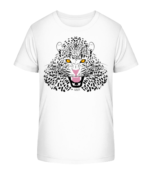 Leopard - Kinder Bio T-Shirt Stanley Stella - Weiß - Vorne
