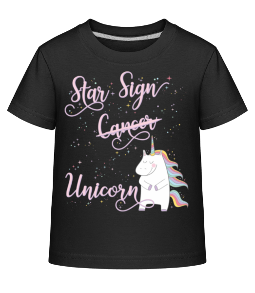 Star Sign Unicorn Cancer - Kinder Shirtinator T-Shirt - Schwarz - Vorne