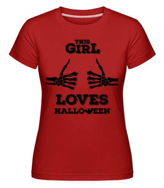 This Girl Loves Halloween -  Shirtinator Women's T-Shirt - Red - Vorn