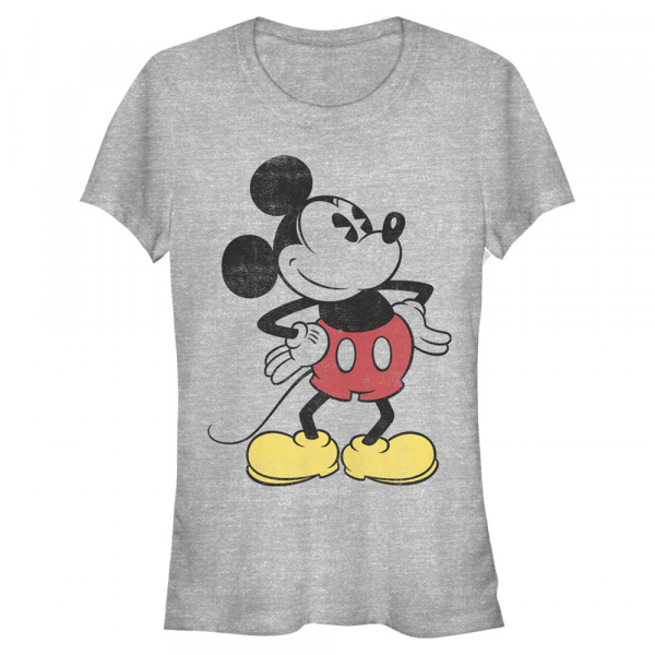 Disney - Micky Maus - Mickey Mouse Classic Vintage Mickey - Frauen T-Shirt - Grau meliert - Vorne