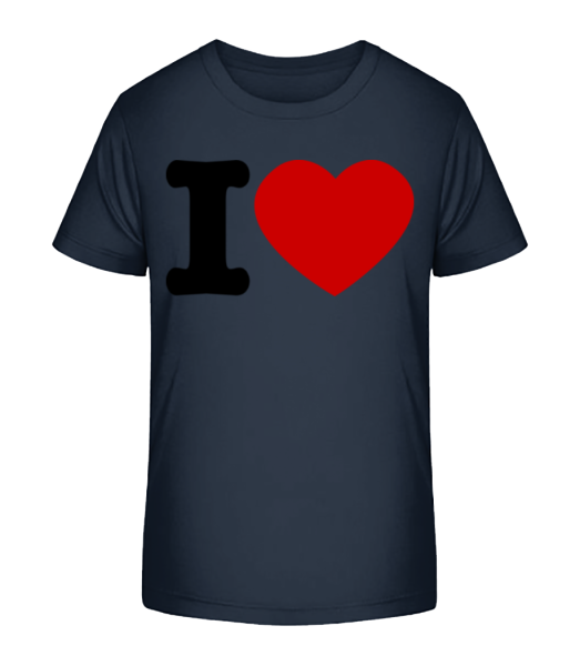 I Love Hearth - Kid's Bio T-Shirt Stanley Stella - Navy - Front