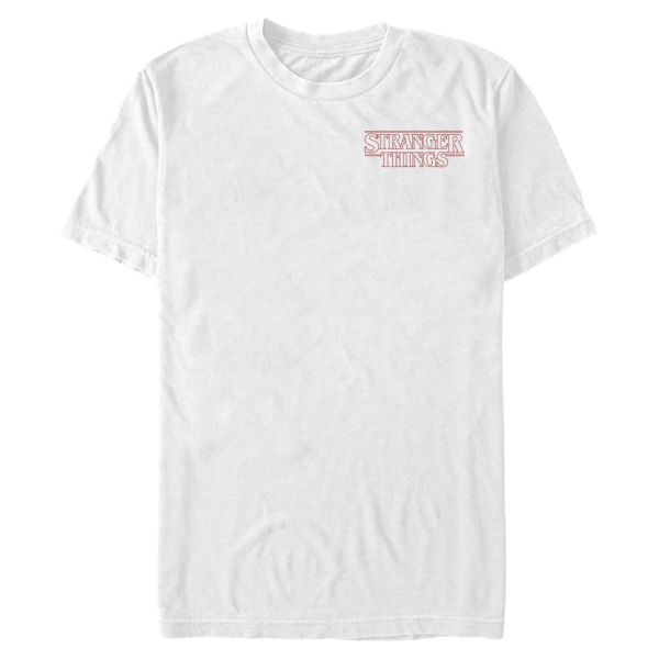 Netflix - Stranger Things - Logo Stranger Red Outline Pocket - Men's T-Shirt - White - Front