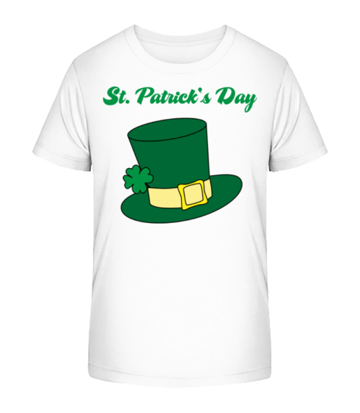 St. Patrick's Day Hat - Kid's Bio T-Shirt Stanley Stella - White - Front