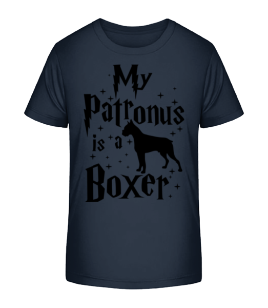 My Patronus Is A Boxer - Kid's Bio T-Shirt Stanley Stella - Navy - Front