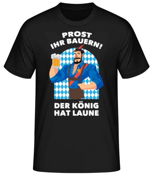 Oktoberfest Der König Hat Laune - Männer Basic T-Shirt - Schwarz - Vorne