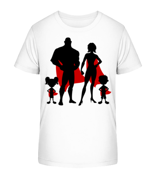 Superhero Family - Kinder Bio T-Shirt Stanley Stella - Weiß - Vorne