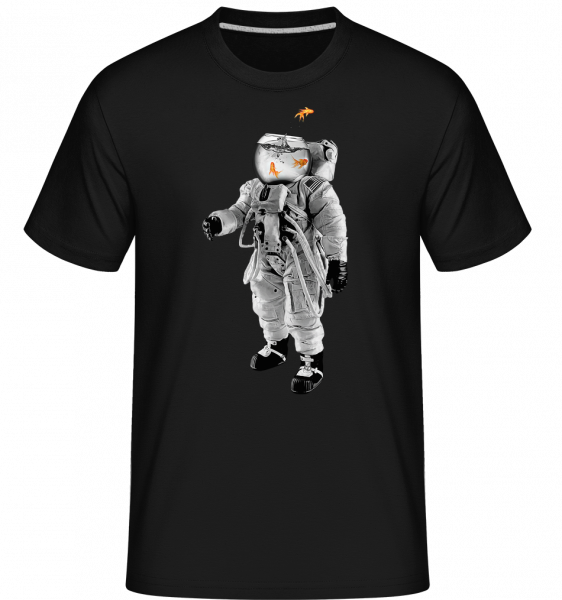 Goldfisch Astronaut - Shirtinator Männer T-Shirt - Schwarz - Vorn