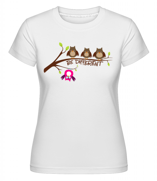 Be Different Owls -  Shirtinator Women's T-Shirt - White - Vorn