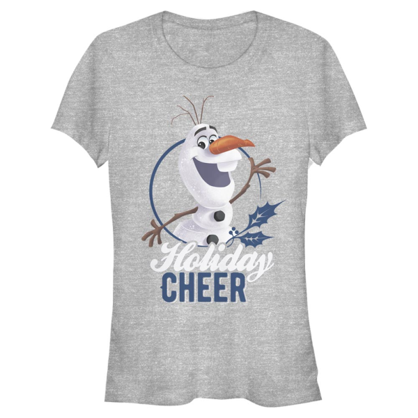 Disney - Eiskönigin - Olaf Holiday Cheer - Weihnachten - Frauen T-Shirt - Grau meliert - Vorne