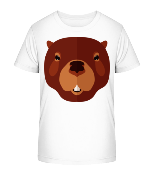 Beaver Comic - Kid's Bio T-Shirt Stanley Stella - White - Front