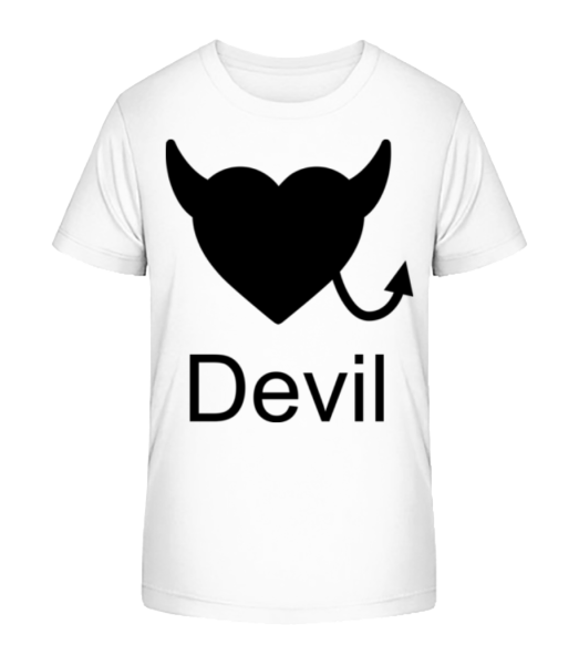 Devil Heart - Kid's Bio T-Shirt Stanley Stella - White - Front