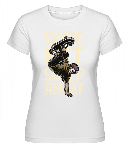 Skate Eat Sleep Repeat -  Shirtinator Women's T-Shirt - White - Front