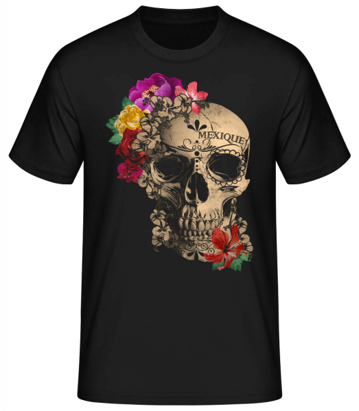 Schädel Mexiko - Männer Basic T-Shirt - Schwarz - Vorn