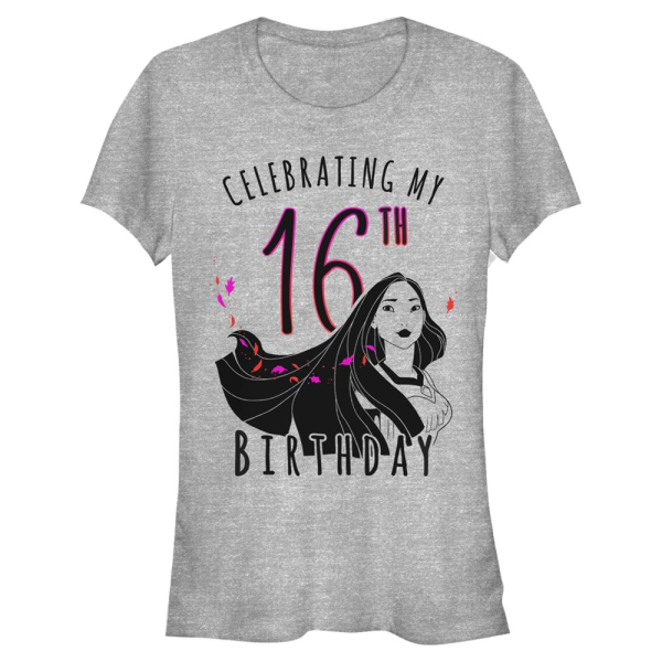 Disney - Pocahontas - Pocahontas Poca Birthday 16 - Geburtstag - Frauen T-Shirt - Grau meliert - Vorne