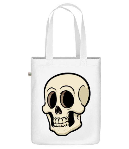 Cartoon Skull - Organic tote bag - White - Front