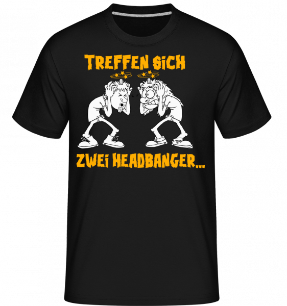 Treffen Sich Zwei Headbanger - Shirtinator Männer T-Shirt - Schwarz - Vorn