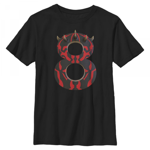Star Wars - Darth Maul Maul Eight - Geburtstag - Kinder T-Shirt - Schwarz - Vorne