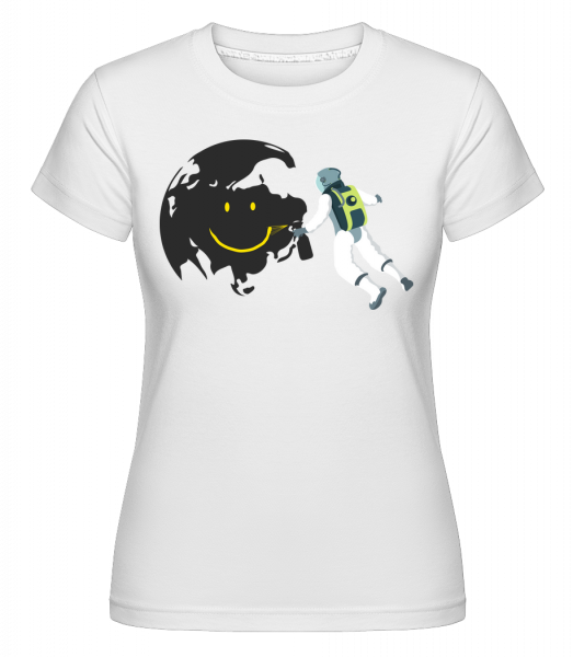 Smiling Moon -  Shirtinator Women's T-Shirt - White - Vorn