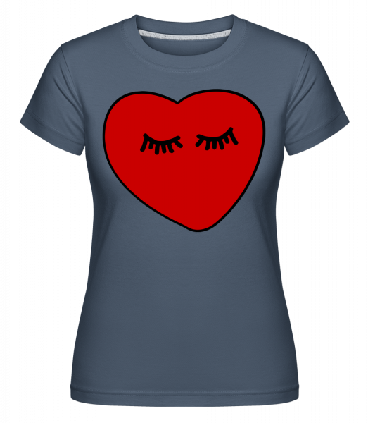 Wimpern Herz - Shirtinator Frauen T-Shirt - Denim - Vorn