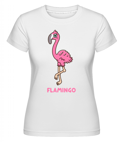 Comic Flamingo -  Shirtinator Women's T-Shirt - White - Front