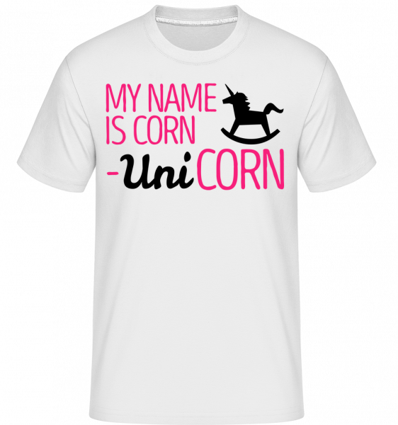 My Name Is Corn, Unicorn -  Shirtinator Men's T-Shirt - White - Vorn
