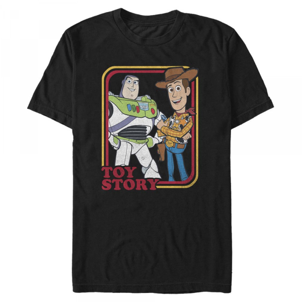 Disney - Toy Story - Woody & Buzz Vintage Duo - Men's T-Shirt - Black - Front