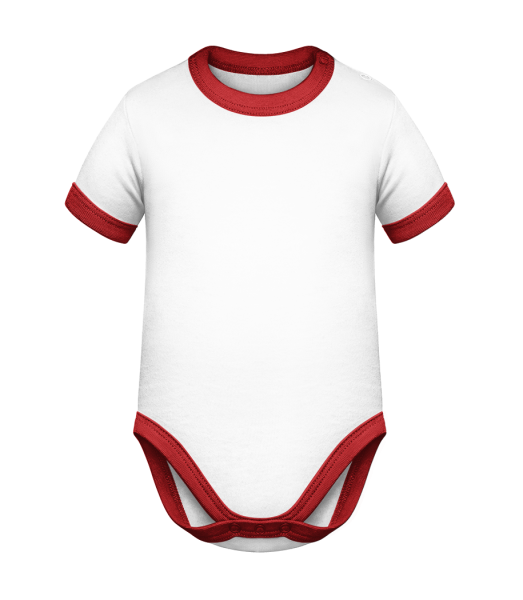 Baby Two-Toned Bodysuit - White / Red - Front