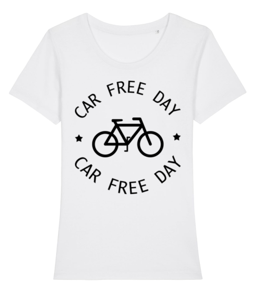 Car Free Day - Women's Organic T-Shirt Stanley Stella - White - Front