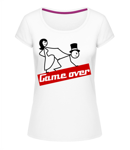 Game Over - Frauen T-Shirt U-Ausschnitt - Weiß - Vorn