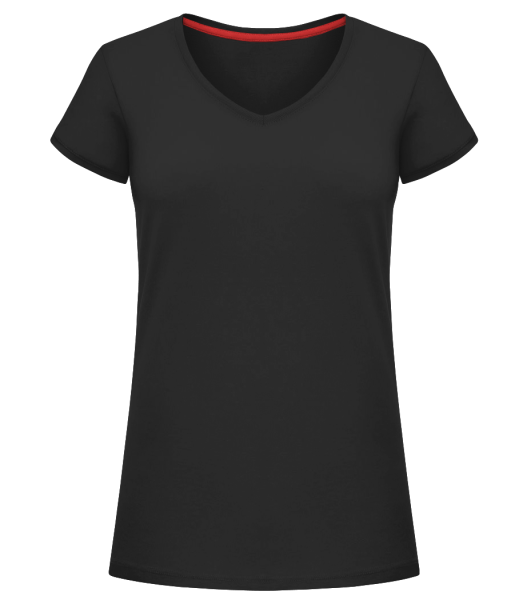 Women's V-Neck T-Shirt - Black - Front