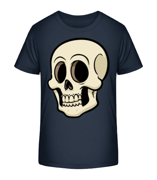 Comic Totenkopf - Kinder Bio T-Shirt Stanley Stella - Marine - Vorne