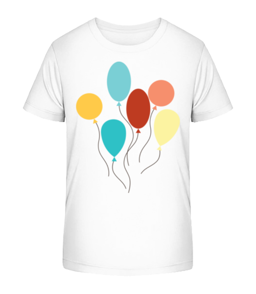 Many Balloons - Kid's Bio T-Shirt Stanley Stella - White - Front