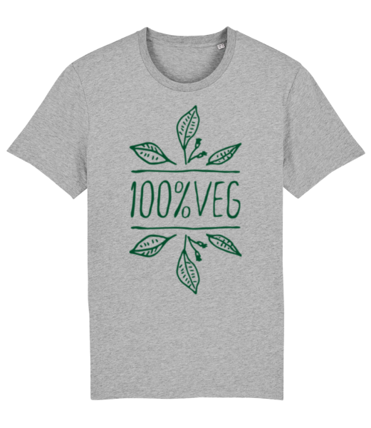 100 % Vegetarian - Men's Organic T-Shirt Stanley Stella - Heather grey - Front