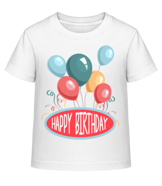 Happy Birthday Balloons - Kid's Shirtinator T-Shirt - White - Front