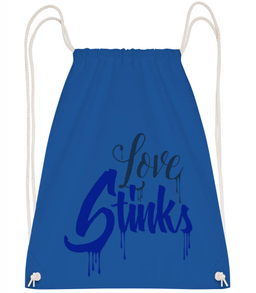 Love Stinks Lettering - Turnbeutel - Royalblau - Vorn
