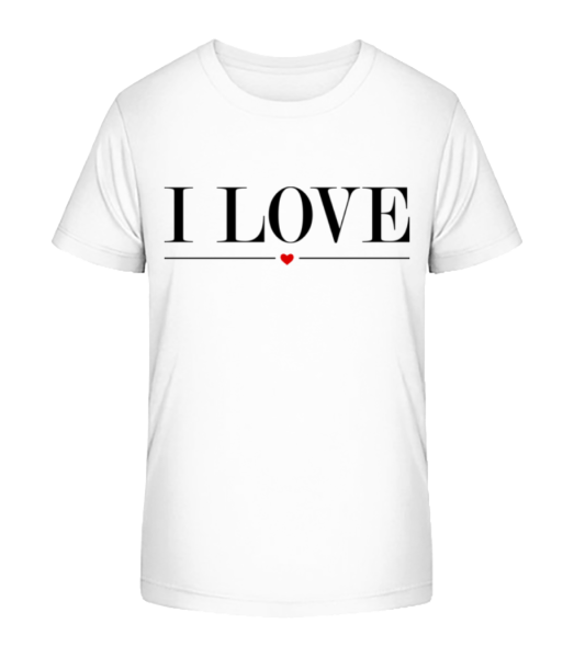 I Love - Kid's Bio T-Shirt Stanley Stella - White - Front