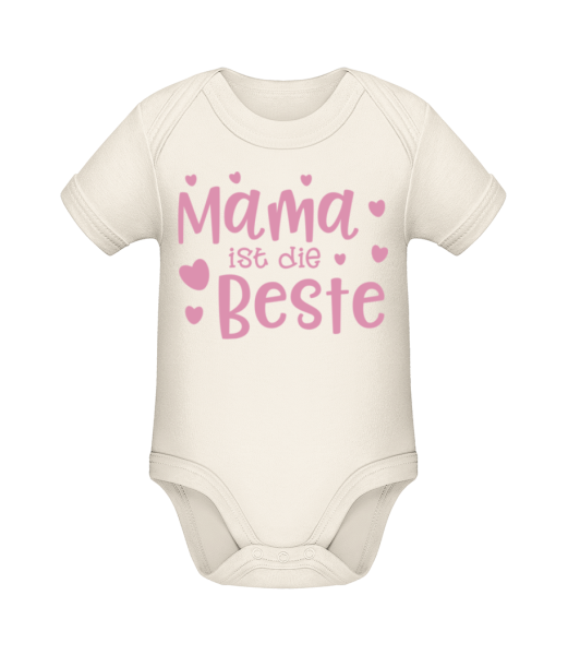 Mama Ist Die Beste - Baby Bio Strampler - Creme - Vorne