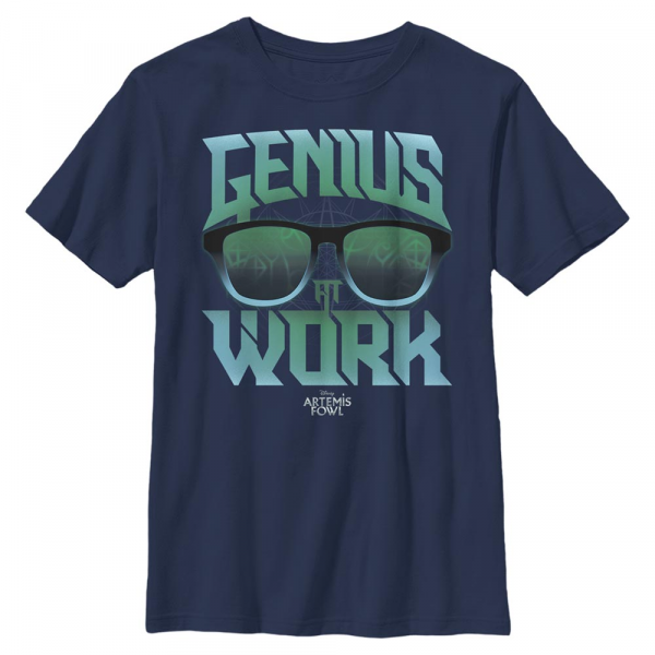 Disney Classics - Artemis Fowl - Text Genius Working - Kinder T-Shirt - Marine - Vorne