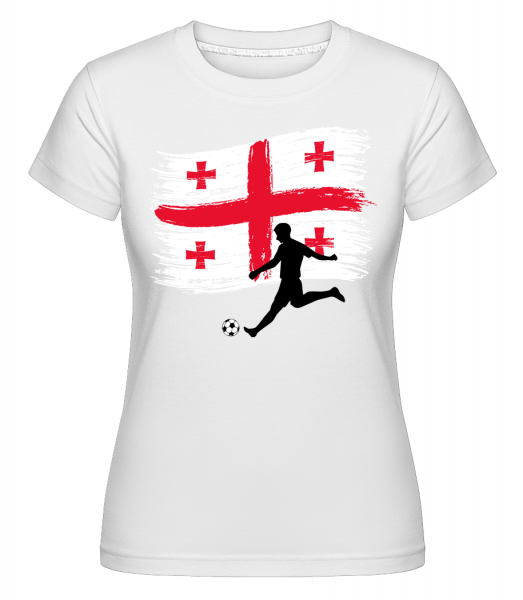 Georgien Fahne Fußballer - Shirtinator Frauen T-Shirt - Weiß - Vorn