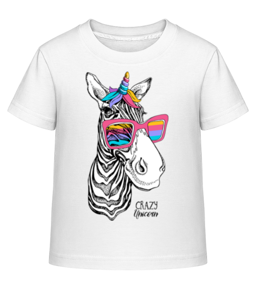 Crazy Unicorn - Kinder Shirtinator T-Shirt - Weiß - Vorne