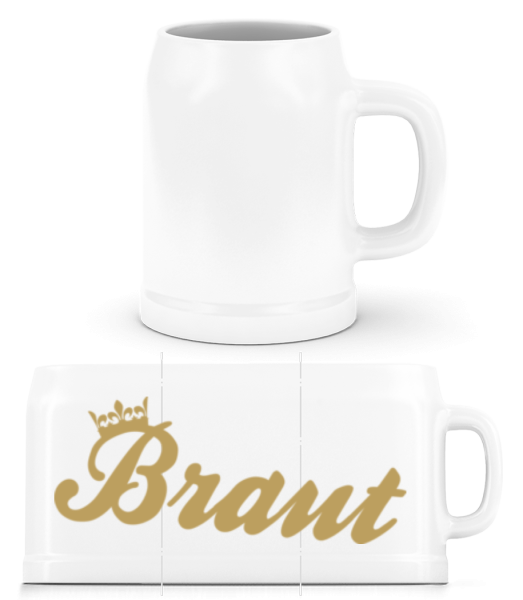Braut Krone - Bierkrug - Weiß - Vorne