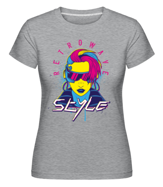 Retrowave Style -  Shirtinator Women's T-Shirt - Heather grey - Front