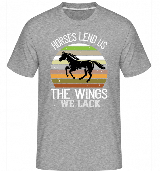 Horses Lend Us The Wings We Lack - Shirtinator Männer T-Shirt - Grau meliert - Vorn