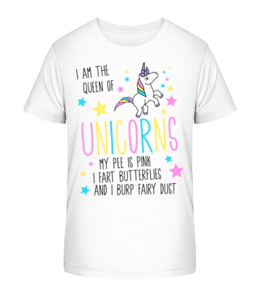 I'm The Queen Of Unicorns - Kinder Bio T-Shirt Stanley Stella - Weiß - Vorne